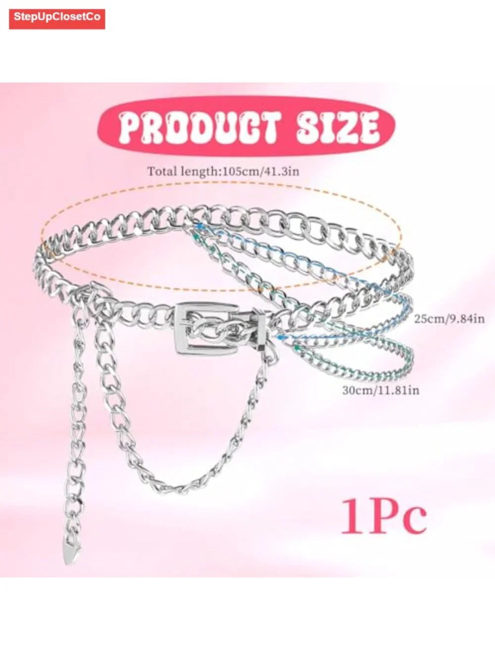 Adjustable Multilayer Metal Waist Chain Belt for Women